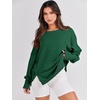 image:imageANRABESS Womens Oversized Sweatshirts Crew Neck Long Sleeve Shirts Casual Loose Slit 2026 Fall Outfits Y2K Teen Girls ClothesDeep Green