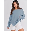 image:imageANRABESS Womens Oversized Sweatshirts Crew Neck Long Sleeve Shirts Casual Loose Slit 2026 Fall Outfits Y2K Teen Girls ClothesLight Blue