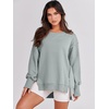 image:imageANRABESS Womens Oversized Sweatshirts Crew Neck Long Sleeve Shirts Casual Loose Slit 2026 Fall Outfits Y2K Teen Girls ClothesLight Green