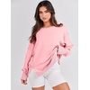 image:imageANRABESS Womens Oversized Sweatshirts Crew Neck Long Sleeve Shirts Casual Loose Slit 2026 Fall Outfits Y2K Teen Girls ClothesPink