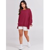 image:imageANRABESS Womens Oversized Sweatshirts Crew Neck Long Sleeve Shirts Casual Loose Slit 2026 Fall Outfits Y2K Teen Girls ClothesRed