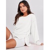 image:imageANRABESS Womens Oversized Sweatshirts Crew Neck Long Sleeve Shirts Casual Loose Slit 2026 Fall Outfits Y2K Teen Girls ClothesWhite