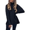 image:imageANRABESS Womens Oversized Turtleneck Batwing Long Sleeve Casual Cozy Baggy Knit Pullover Tunic Sweater 2026 Fall OutfitsBlack