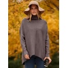 image:imageANRABESS Womens Oversized Turtleneck Batwing Long Sleeve Casual Cozy Baggy Knit Pullover Tunic Sweater 2026 Fall OutfitsBrown