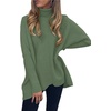 image:imageANRABESS Womens Oversized Turtleneck Batwing Long Sleeve Casual Cozy Baggy Knit Pullover Tunic Sweater 2026 Fall OutfitsCeladon