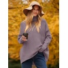 image:imageANRABESS Womens Oversized Turtleneck Batwing Long Sleeve Casual Cozy Baggy Knit Pullover Tunic Sweater 2026 Fall OutfitsDark Purple