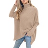 image:imageANRABESS Womens Oversized Turtleneck Batwing Long Sleeve Casual Cozy Baggy Knit Pullover Tunic Sweater 2026 Fall OutfitsDeep Apricot
