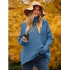 image:imageANRABESS Womens Oversized Turtleneck Batwing Long Sleeve Casual Cozy Baggy Knit Pullover Tunic Sweater 2026 Fall OutfitsDenim Blue