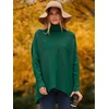 image:imageANRABESS Womens Oversized Turtleneck Batwing Long Sleeve Casual Cozy Baggy Knit Pullover Tunic Sweater 2026 Fall OutfitsGreen