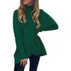 image:imageANRABESS Womens Oversized Turtleneck Batwing Long Sleeve Casual Cozy Baggy Knit Pullover Tunic Sweater 2026 Fall OutfitsGreen