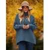 image:imageANRABESS Womens Oversized Turtleneck Batwing Long Sleeve Casual Cozy Baggy Knit Pullover Tunic Sweater 2026 Fall OutfitsIndigo