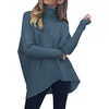 image:imageANRABESS Womens Oversized Turtleneck Batwing Long Sleeve Casual Cozy Baggy Knit Pullover Tunic Sweater 2026 Fall OutfitsIndigo