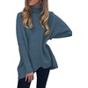 image:imageANRABESS Womens Oversized Turtleneck Batwing Long Sleeve Casual Cozy Baggy Knit Pullover Tunic Sweater 2026 Fall OutfitsIndigo