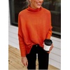image:imageANRABESS Womens Oversized Turtleneck Batwing Long Sleeve Casual Cozy Baggy Knit Pullover Tunic Sweater 2026 Fall OutfitsOrange Rust