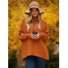 image:imageANRABESS Womens Oversized Turtleneck Batwing Long Sleeve Casual Cozy Baggy Knit Pullover Tunic Sweater 2026 Fall OutfitsOrange Rust