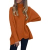 image:imageANRABESS Womens Oversized Turtleneck Batwing Long Sleeve Casual Cozy Baggy Knit Pullover Tunic Sweater 2026 Fall OutfitsOrange Rust