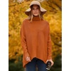 image:imageANRABESS Womens Oversized Turtleneck Batwing Long Sleeve Casual Cozy Baggy Knit Pullover Tunic Sweater 2026 Fall OutfitsOrange Rust