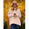 image:imageANRABESS Womens Oversized Turtleneck Batwing Long Sleeve Casual Cozy Baggy Knit Pullover Tunic Sweater 2026 Fall OutfitsPink