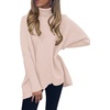 image:imageANRABESS Womens Oversized Turtleneck Batwing Long Sleeve Casual Cozy Baggy Knit Pullover Tunic Sweater 2026 Fall OutfitsPink