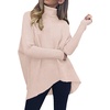 image:imageANRABESS Womens Oversized Turtleneck Batwing Long Sleeve Casual Cozy Baggy Knit Pullover Tunic Sweater 2026 Fall OutfitsPink