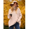image:imageANRABESS Womens Oversized Turtleneck Batwing Long Sleeve Casual Cozy Baggy Knit Pullover Tunic Sweater 2026 Fall OutfitsPink