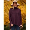 image:imageANRABESS Womens Oversized Turtleneck Batwing Long Sleeve Casual Cozy Baggy Knit Pullover Tunic Sweater 2026 Fall OutfitsPurple