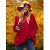 image:imageANRABESS Womens Oversized Turtleneck Batwing Long Sleeve Casual Cozy Baggy Knit Pullover Tunic Sweater 2026 Fall OutfitsRed