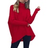 image:imageANRABESS Womens Oversized Turtleneck Batwing Long Sleeve Casual Cozy Baggy Knit Pullover Tunic Sweater 2026 Fall OutfitsRed