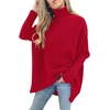 image:imageANRABESS Womens Oversized Turtleneck Batwing Long Sleeve Casual Cozy Baggy Knit Pullover Tunic Sweater 2026 Fall OutfitsRed