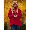 image:imageANRABESS Womens Oversized Turtleneck Batwing Long Sleeve Casual Cozy Baggy Knit Pullover Tunic Sweater 2026 Fall OutfitsRed