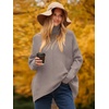 image:imageANRABESS Womens Oversized Turtleneck Batwing Long Sleeve Casual Cozy Baggy Knit Pullover Tunic Sweater 2026 Fall OutfitsRed Apricot