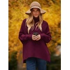 image:imageANRABESS Womens Oversized Turtleneck Batwing Long Sleeve Casual Cozy Baggy Knit Pullover Tunic Sweater 2026 Fall OutfitsWine Red