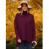 image:imageANRABESS Womens Oversized Turtleneck Batwing Long Sleeve Casual Cozy Baggy Knit Pullover Tunic Sweater 2026 Fall OutfitsWine Red