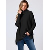 image:imageANRABESS Womens Oversized Turtleneck Batwing Sleeve Spilt Casual Loose Knit Tunic Pullover Sweater Tops 2026 Fall OutfitsBlack