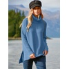 image:imageANRABESS Womens Oversized Turtleneck Batwing Sleeve Spilt Casual Loose Knit Tunic Pullover Sweater Tops 2026 Fall OutfitsBlue