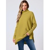 image:imageANRABESS Womens Oversized Turtleneck Batwing Sleeve Spilt Casual Loose Knit Tunic Pullover Sweater Tops 2026 Fall OutfitsGinger