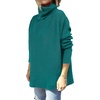 image:imageANRABESS Womens Oversized Turtleneck Batwing Sleeve Spilt Casual Loose Knit Tunic Pullover Sweater Tops 2026 Fall OutfitsGrass