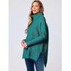 image:imageANRABESS Womens Oversized Turtleneck Batwing Sleeve Spilt Casual Loose Knit Tunic Pullover Sweater Tops 2026 Fall OutfitsGrass