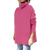 image:imageANRABESS Womens Oversized Turtleneck Batwing Sleeve Spilt Casual Loose Knit Tunic Pullover Sweater Tops 2026 Fall OutfitsHot Pink