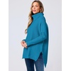 image:imageANRABESS Womens Oversized Turtleneck Batwing Sleeve Spilt Casual Loose Knit Tunic Pullover Sweater Tops 2026 Fall OutfitsLake