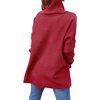 image:imageANRABESS Womens Oversized Turtleneck Batwing Sleeve Spilt Casual Loose Knit Tunic Pullover Sweater Tops 2026 Fall OutfitsRed