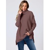 image:imageANRABESS Womens Oversized Turtleneck Batwing Sleeve Spilt Casual Loose Knit Tunic Pullover Sweater Tops 2026 Fall OutfitsRose