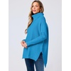 image:imageANRABESS Womens Oversized Turtleneck Batwing Sleeve Spilt Casual Loose Knit Tunic Pullover Sweater Tops 2026 Fall OutfitsSky Blue