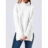 image:imageANRABESS Womens Oversized Turtleneck Batwing Sleeve Spilt Casual Loose Knit Tunic Pullover Sweater Tops 2026 Fall OutfitsWhite