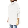 image:imageANRABESS Womens Oversized Turtleneck Batwing Sleeve Spilt Casual Loose Knit Tunic Pullover Sweater Tops 2026 Fall OutfitsWhite