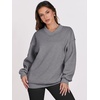 image:imageANRABESS Womens Oversized V Neck Sweatshirt Fleece Long Sleeve Hoodies Pullover Comfy Top 2026 Outfits Teen Preppy ClothesDark Grey