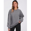 image:imageANRABESS Womens Oversized V Neck Sweatshirt Fleece Long Sleeve Hoodies Pullover Comfy Top 2026 Outfits Teen Preppy ClothesDark Grey