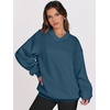 image:imageANRABESS Womens Oversized V Neck Sweatshirt Fleece Long Sleeve Hoodies Pullover Comfy Top 2026 Outfits Teen Preppy ClothesDeep Blue