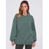 image:imageANRABESS Womens Oversized V Neck Sweatshirt Fleece Long Sleeve Hoodies Pullover Comfy Top 2026 Outfits Teen Preppy ClothesLake Green
