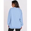 image:imageANRABESS Womens Oversized V Neck Sweatshirt Fleece Long Sleeve Hoodies Pullover Comfy Top 2026 Outfits Teen Preppy ClothesLight Blue